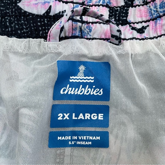 Chubbies Hawaiian Print Swim Trunks, zipper pocket size 2XL - Picture 5 of 6